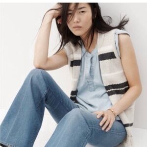 Madewell Knit Vest Coastyard Vest Fringe Size S/M Boho